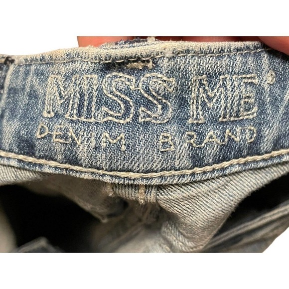 Miss Me EasyBootcut Jeans Size 30 x 33 Mid Rise Y2K Denim Bling Medium Wash - Picture 7 of 9